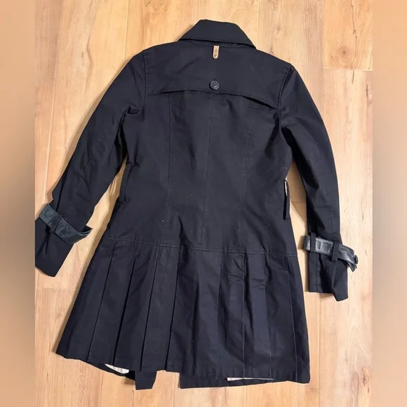 Mackage Trench Coat with Leather Trim Size Medium - Picture 2 of 11